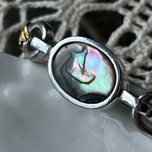 Vintage Abalone Pearl Jewelry Set~Earrings, Necklace, Bracelet - Picture 11 of 16